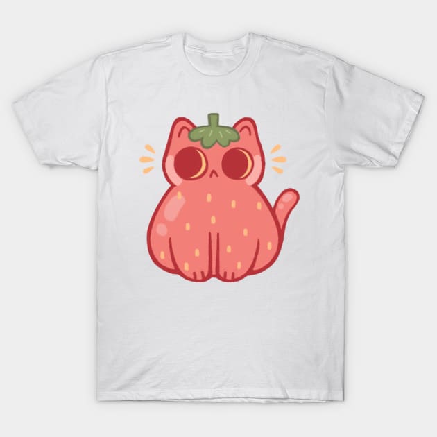 Strawberry Cat T-Shirt by Niamh Smith Illustrations